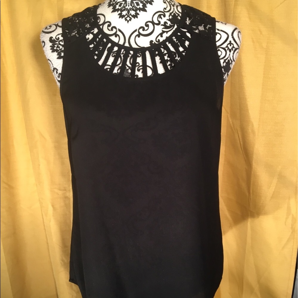 Black Lacey sleeveless tunic